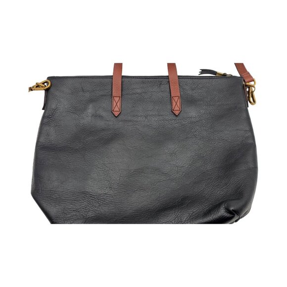 Women's - Madewell The Transport Black Leather Satchel - Picture 8 of 12